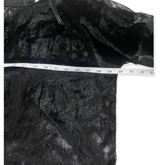 J Brand Black Daisy Short Sleeve Velvet Blouse - Picture 4 of 8